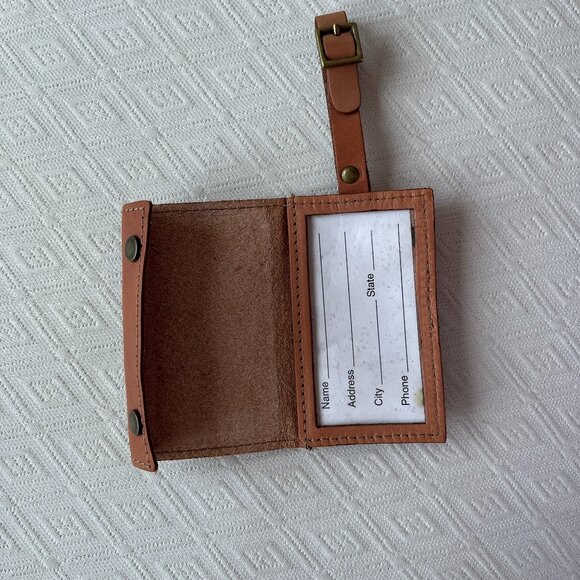 Hartmann leather luggage tag vintage new